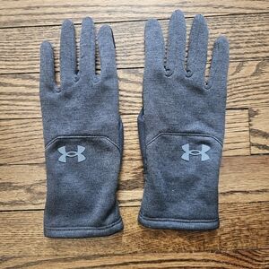 Under Armour Gray Performance Logo Knit Gloves